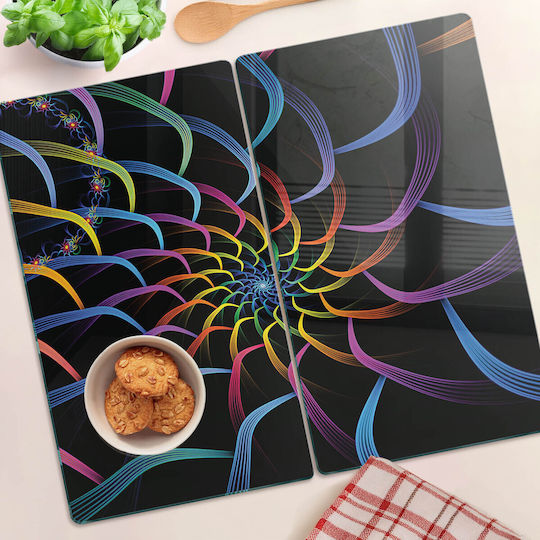 Tulup Σετ Επιφάνεια Κοπής Γυάλινη Μαύρη 52x30cm 2τμχ