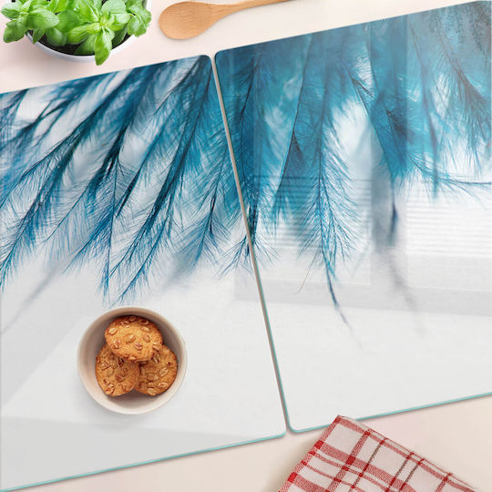 Tulup Schneidebretter Glas Blau 52x40cm 2 Stück