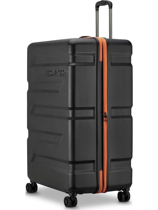 Securitech by Delsey Μεγάλη Βαλίτσα Ταξιδίου Σκληρή Black Ύψους 81εκ.