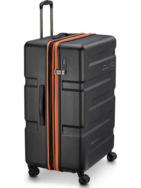 Securitech by Delsey Μεγάλη Βαλίτσα Ταξιδίου Σκληρή Black Ύψους 81εκ.