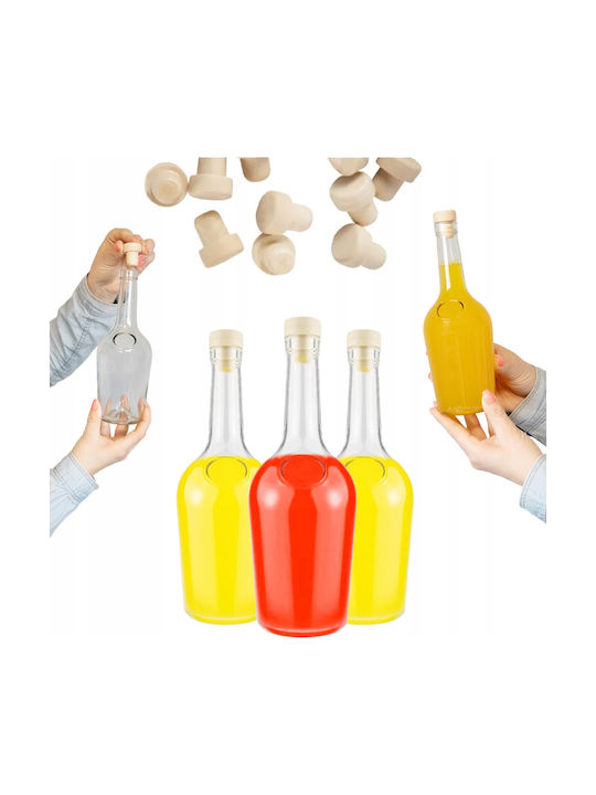 Bimberek Стъклена Карафа за Сервиране на Ликьор 23см с Капачка Прозрачна 500ml