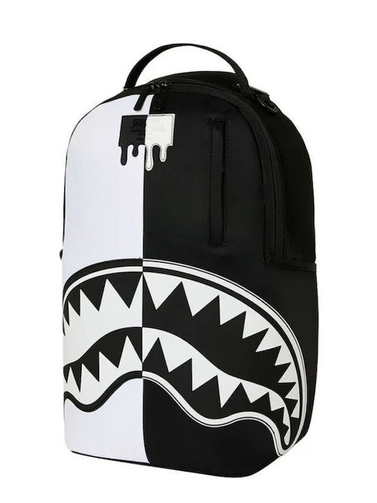 Sprayground Schulranzen Rucksack für Junior High-High School Shark Central Schwarz Weiß Stencil