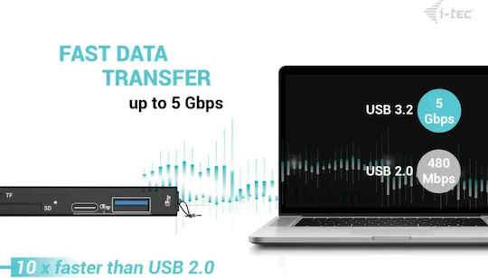 Card Reader I-tec Usb-c/usb-a Dongle Sd Tf 2xusb