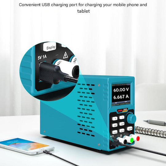 Kiprim Dc620s Programmable Laboratory Power Supply Adjustable Dc Source 0-60v 0-20a Max 400w Usb Interface Usb Stick Software Included Digital Display Ovp Ocp Protection Workshop Testing Electronics Black