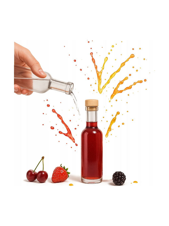 Bimberek Glass Liqueur Serving Decanter 16.5 cm with Stopper Multicolour 100 ml 5 Pieces