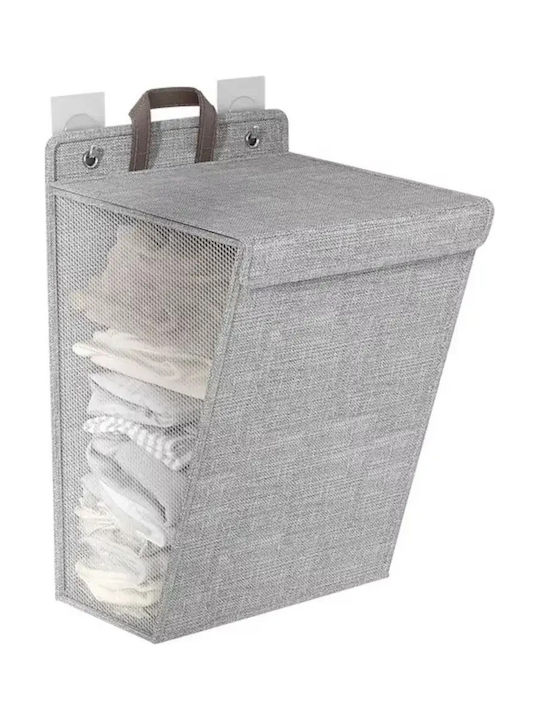 Coș de rufe din material pliabil cu capac 55x55x39cm Gri