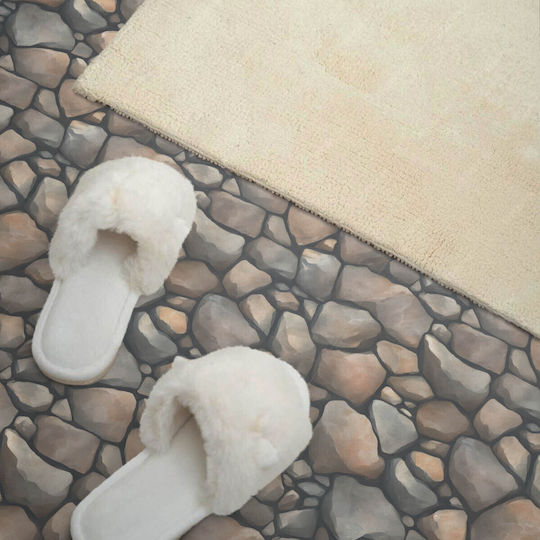 Set Of Vinyl Tiles Decorative Stone Pattern Kitchen Or Bathroom 20x20x20 Cm