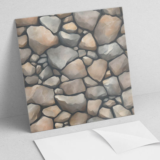 Set Of Vinyl Tiles Decorative Stone Pattern Kitchen Or Bathroom 20x20x20 Cm