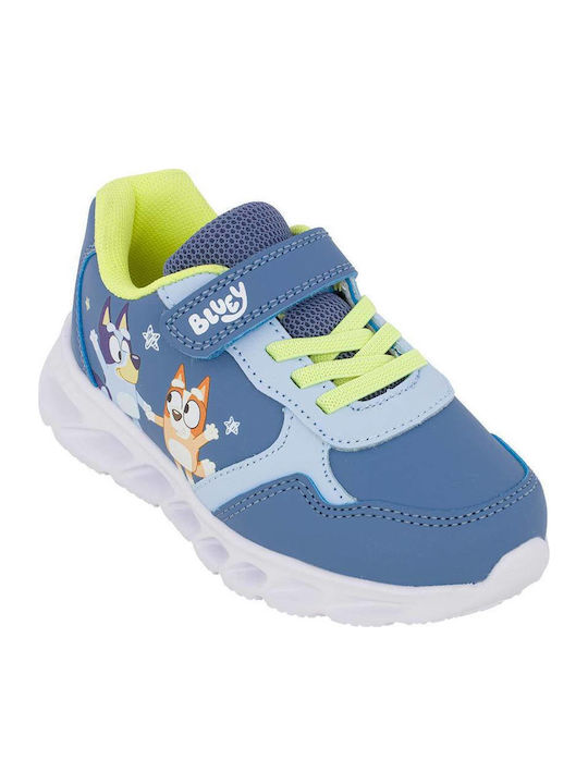 Kids Sneakers with Hook & Loop Closure & Lights Blue
