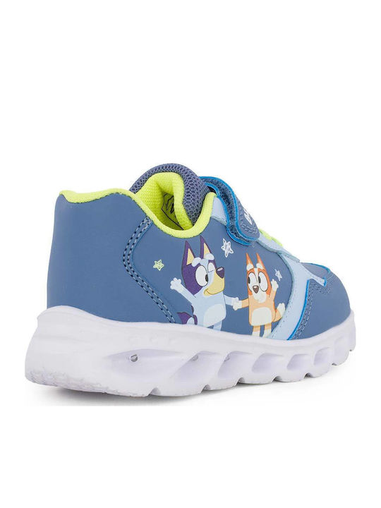 Kids Sneakers with Hook & Loop Closure & Lights Blue