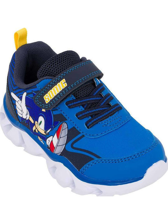Kids Sneakers with Hoop & Loop Closure and Lights Blue