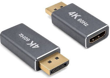 Powertech CAB-DP085 Μετατροπέας DisplayPort male σε HDMI female Γκρι