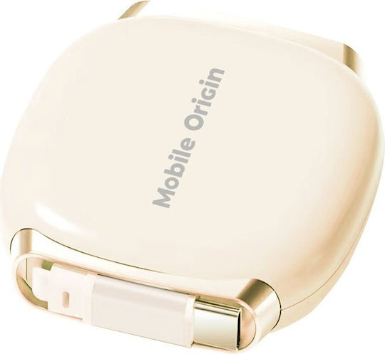 Mobile Origin Подвижен USB 2.0 Кабел USB-C Мъжки - USB-C 100W Бежов 0.25м MO-CB7-BG