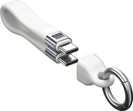 Mobile Origin Geflochtenes USB Typ-C Kabel Keychain USB 2.0 Video Kabel USB-C männlich - USB-C 240W PD Weiß 0,13m