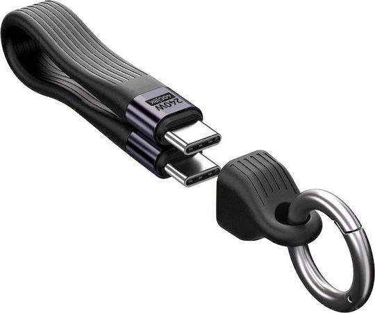 Mobile Origin Braided / Flat / Keychain Cablu Video USB-C Tată - USB-C 240W PD Negru 0.13m MO-UK-CB17-BLK