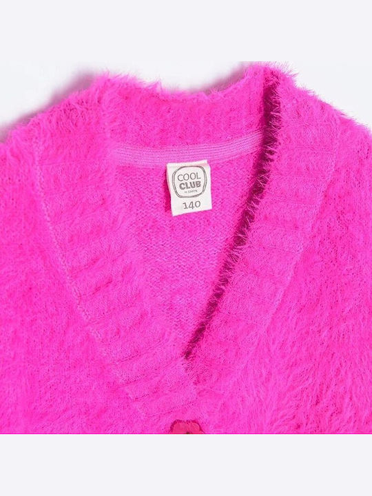 Kinder-Strickjacke Fuchsie