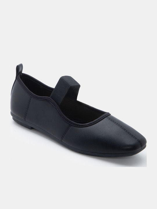 Women's Pointed Toe Ballerina Shoes In Black Colour