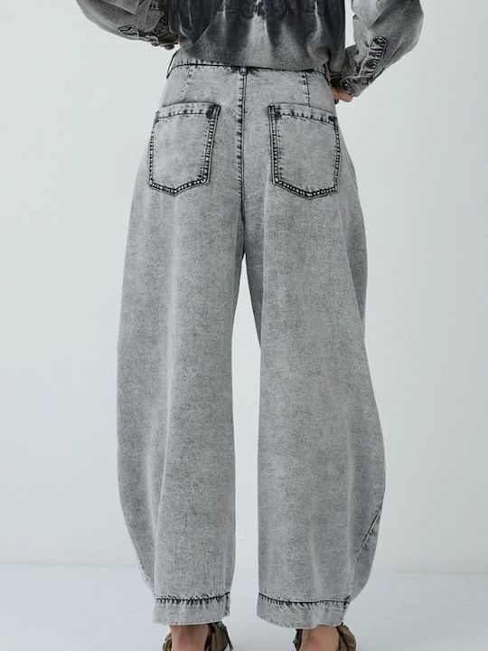 High Rise Women's Jean Pants in Regular Fit Grey