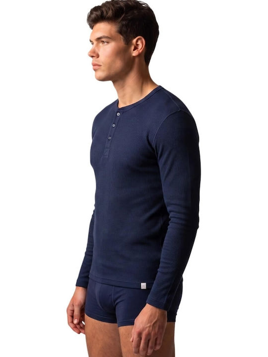 Herrenunterhemd Langärmelig Marineblau