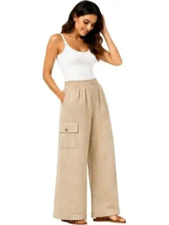Damen Leinenhose Beige