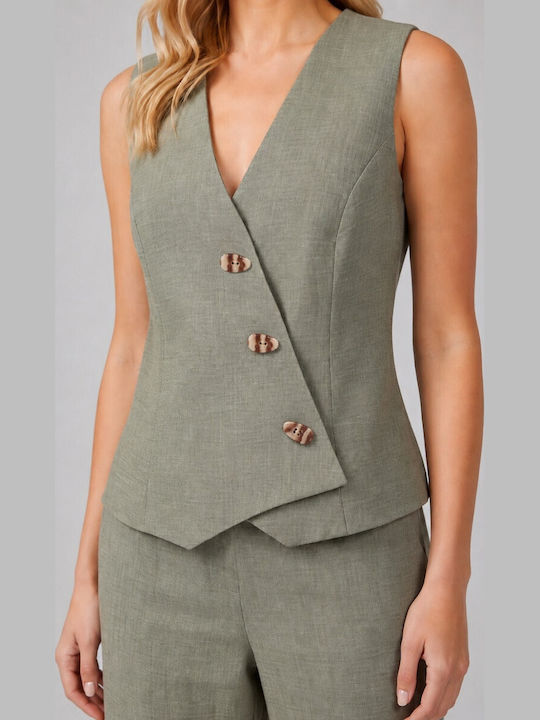Set Pantaloni Dama Kaki Cu Cauciuc În Linie Dreaptă