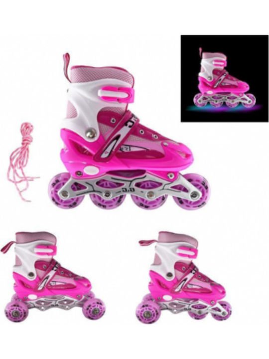 Adjustable Roller Skates Gc Sk2 Set 3 1 Pink Led-large 38-42