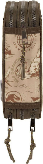 Safta Dinosaur Jurassic World Filled Brown Pencil Case