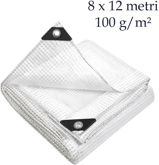Prelată Reforțată 8x12 M Impermeabilă Inele De Fixare 100 G/m²