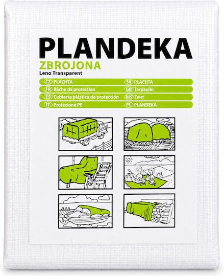 Prelată Transparentă pentru Piscină Supraterană 4x4 M Camuflaj 100 G/m²