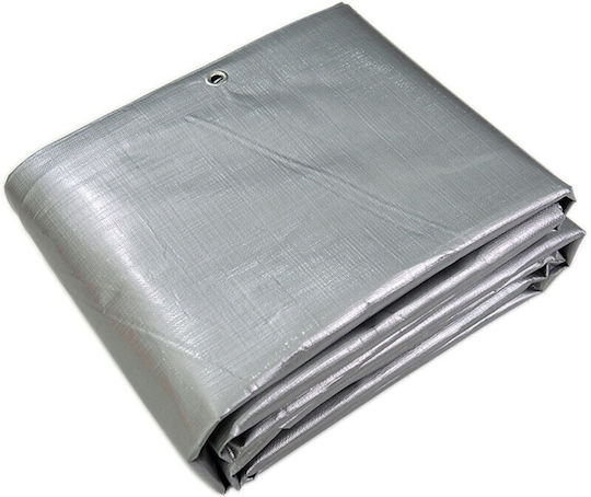 Pânză De Acoperire Întărită 6x10 M 260 G/m² Grosime Impermeabil Protecție Uv+ Îngheț Inele De Oțel