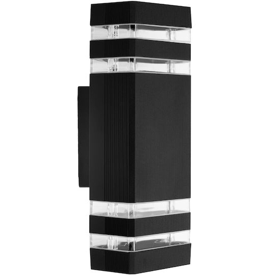 Protea Lumiled Wall-Mounted Outdoor Lighting Garden Lamp Up Down GU10 Black