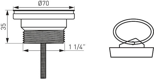 Ferro 439.p Spülbecken Siphon S Trap Stahl Siebkorb 5/4"