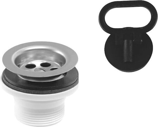 Ferro 449.p Sink Siphon S Trap Steel Strainer 6/4"