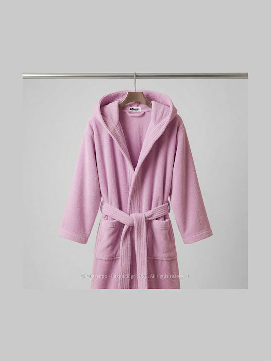 Casa Colori Μπουρνούζι με Κουκούλα Dark Pink