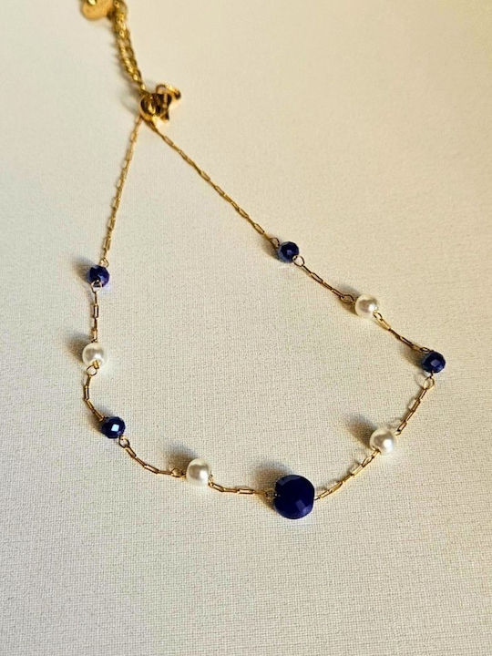 Blaues Fußarmband