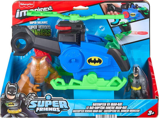 DC Super Friends Batcopter Vs Man-Bat Batman Action Figure for 3+ Years