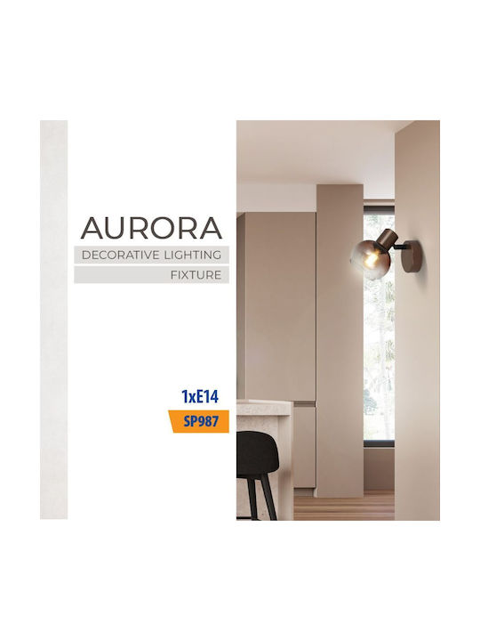 Vivalux Modern Wall Lamp with E14 Bulb Base Brown Vivalux Modern Wall Lamp with E14 Bulb Base Brown