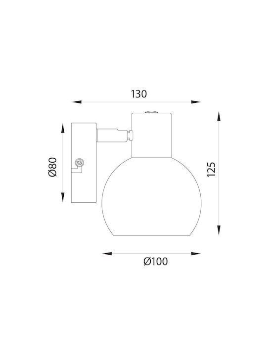 Vivalux Modern Wall Lamp with E14 Bulb Base Brown