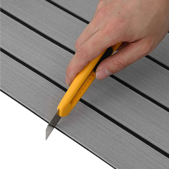vidaXL Boat Mat Striped Soft Grey Black 240 x 60 cm EVA