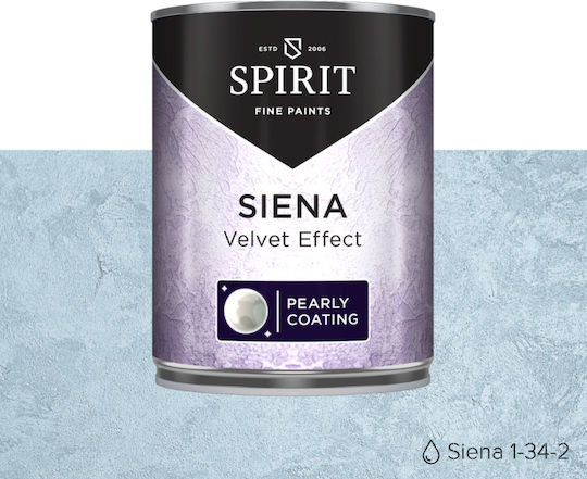 Decorative Plaster Spirit Siena Velvet Cloudy Effect Pearlescent Shimmer 1l Light Blue