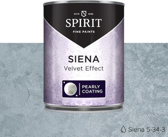 Decorative Plaster Spirit Siena Velvet Cloudy Effect Pearlescent Shimmer 1l Blue Gray