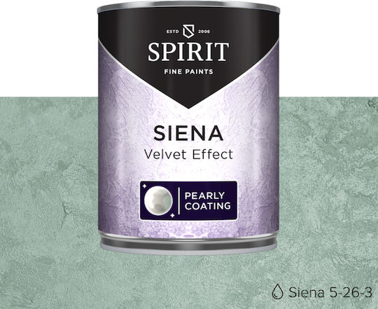 Декоративна Мазилка Spirit Siena Velvet Облак Ефект Перлен Блясък 1л Зелен