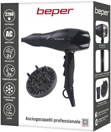 Beper Professional Hair Dryer with Diffuser 2200W