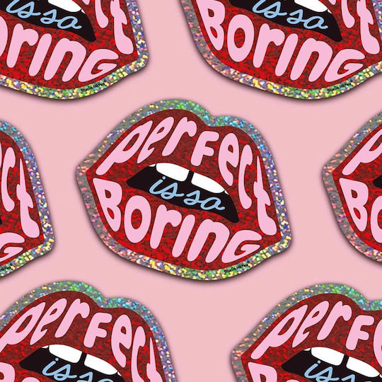 Kinder Wandsticker Vinyl Red Lips Perfect Is So Boring 6 X 8 Stück