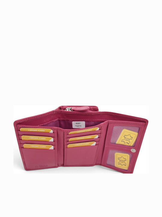 Leder Damenbrieftasche Fuchsie