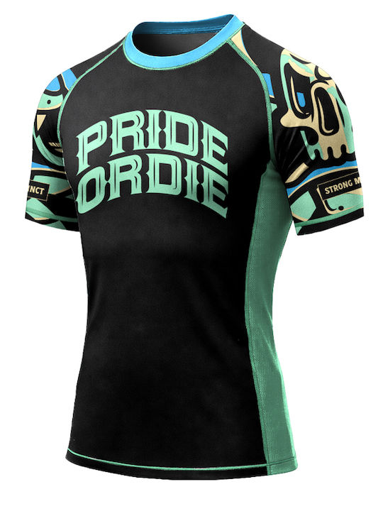 PrideOrDie Men's Short Sleeve Shirt POD312 for Jiu-Jitsu Blue