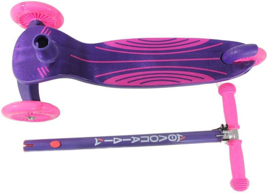 Athlopaidia Kinderroller 3-Rad mit LED-Beleuchtung Lila