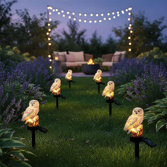 Set 4 Decorative Solar Lamps In Owl Shape