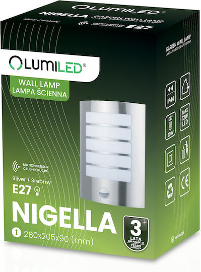 Wall Mounted Garden Light Nigella E27 Motion Sensor Twilight