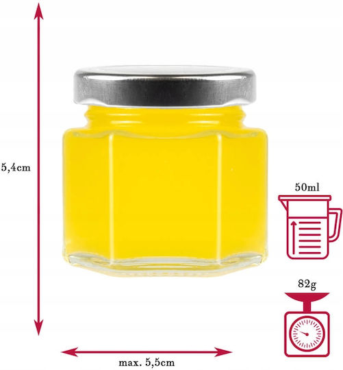 12x 50ml Hexagonal Jars Spices Honey